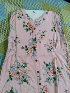 Pink Bird Print Kurta