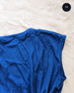💙V NECK BOX PLEAT DRESS