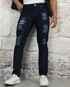 Men's Distressed Dark Wash Jeans