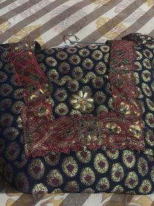 Elegant Brocade ready made saree with blouseSet