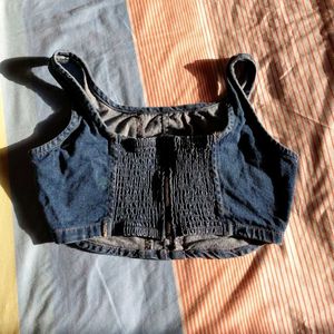 Sleevelss Denim Corset Top