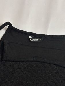 Black Textured Crop Top