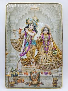 Krishna Radha crystal bubble frame 12x18 inch