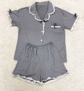 Bow details Grey Pajama Set