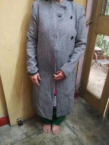 Stylish Houndstooth Long Coat