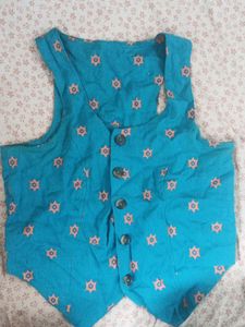 Teal & Pink Star Patterned Vest