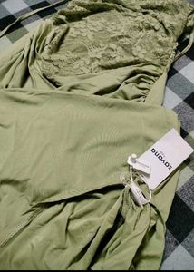 Elegant Lace &amp; Silk Maxi Dress