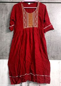 Maroon Kurta