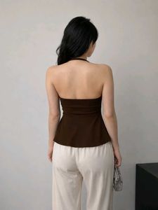 Halter Neck Brown Top