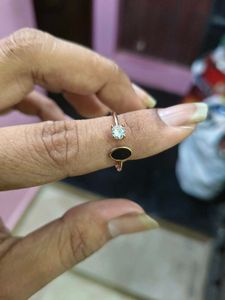 anti turnish Elegant Black &amp; White Stone adjustabl