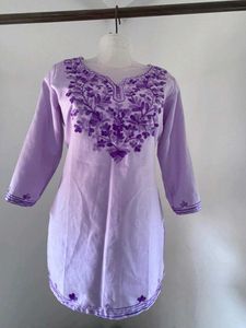 Elegant Lavender Embroidered Kurta