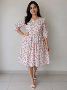 Floral Print Cotton Kurta