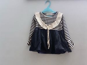 Cute Striped & Navy Dress