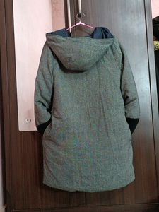 Navy Blue Puffer Coat ( Reversible)