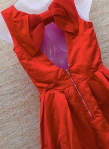 Elegant Red Sleeveless Fit and Flare Dress
