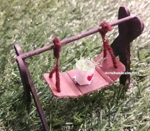 > *🌿 HANDMADE MINIATURE SWING WITH PLANT POT - Ha