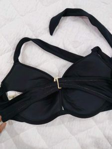 Sparkly Black Halter Bikini Top