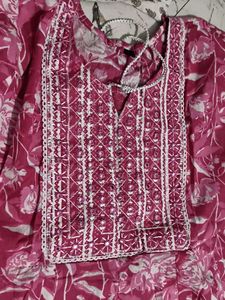 Beautiful Pink Floral Kurta Set