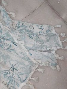 Light Blue Floral Kaftan Top