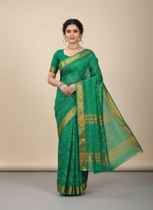 Green Bandhani Saree