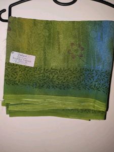 Green Printed Saree
