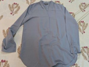 Light Blue V-Neck Tunic Top
