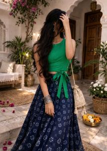 Stylish Unique green Crop Top