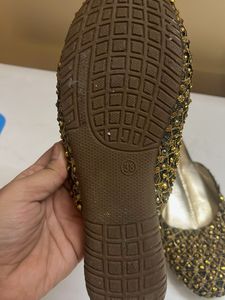 Embellished Golden Flats