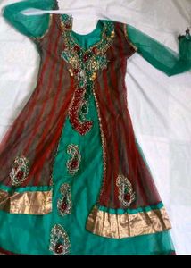Embroidered Anarkali Kurta Set with Dupatta