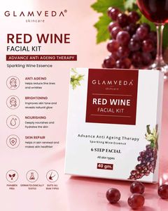 Glamveda Red Wine Facial Kit|6-Step|40 gm