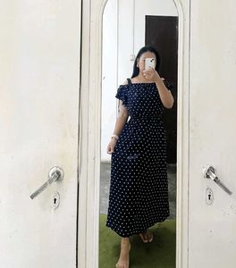 Navy Blue Polka Dot Dress
