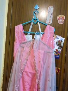 Pink Embellished Kurta Set with Dupatta
