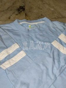 Blue Long Sleeve Graphic Top
