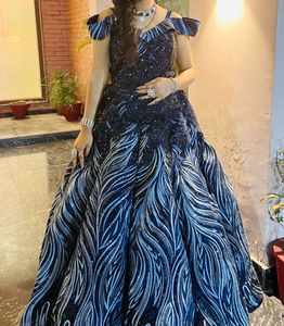 Stunning Black Sequin Evening Gown
