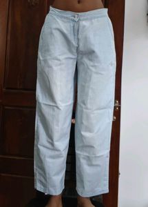 Light Blue Wide Leg Denim Pants