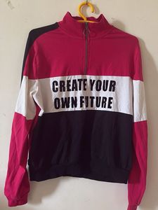Colorblock Zip-Neck Sweatshirt