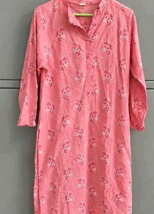 Pink Embroidered Kurta