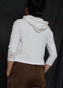 Cozy White Ribbed Hoodie