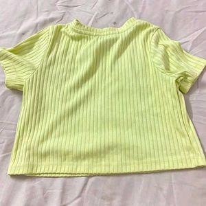 Lime Green Ribbed Crop Top