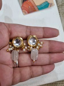Elegant Kundan Pearl Drop Earrings