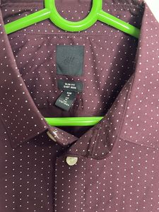 Men's Maroon Polka Dot Shirt