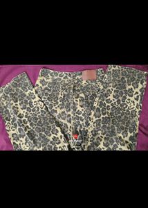 Leopard Print Wide Leg Pants