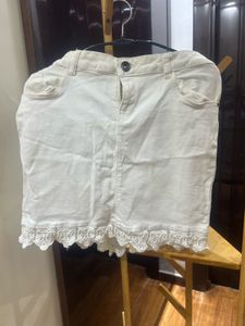 🇮🇳Freedom Sale🇮🇳White Denim Mini Skirt