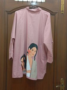Pink Oversized Collared Shirt