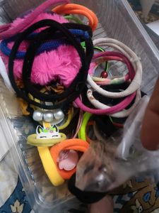 One Box Of Hair Rubber Bands New/ Old Mix