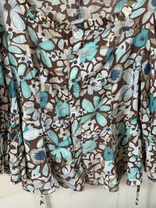 Floral Print Square Neck Top