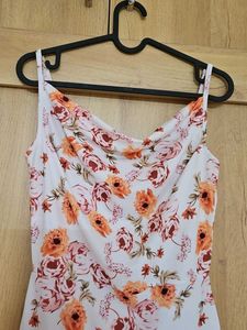 Floral Print Midi Dress with Slit