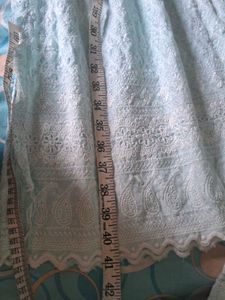 100% cotton Light Blue Chikankari Kurta pant Set