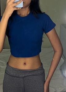 Blue Cropped T-Shirt