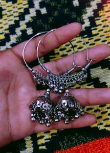 ✨ Oxidised Boho Jhumka Hoop Earrings | Ethnic Stat